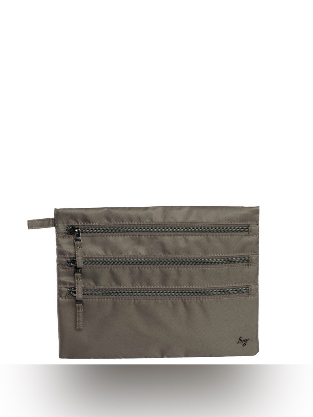 Lug Kickline Triple Zip Storage Pouch NWT Walnut Brown